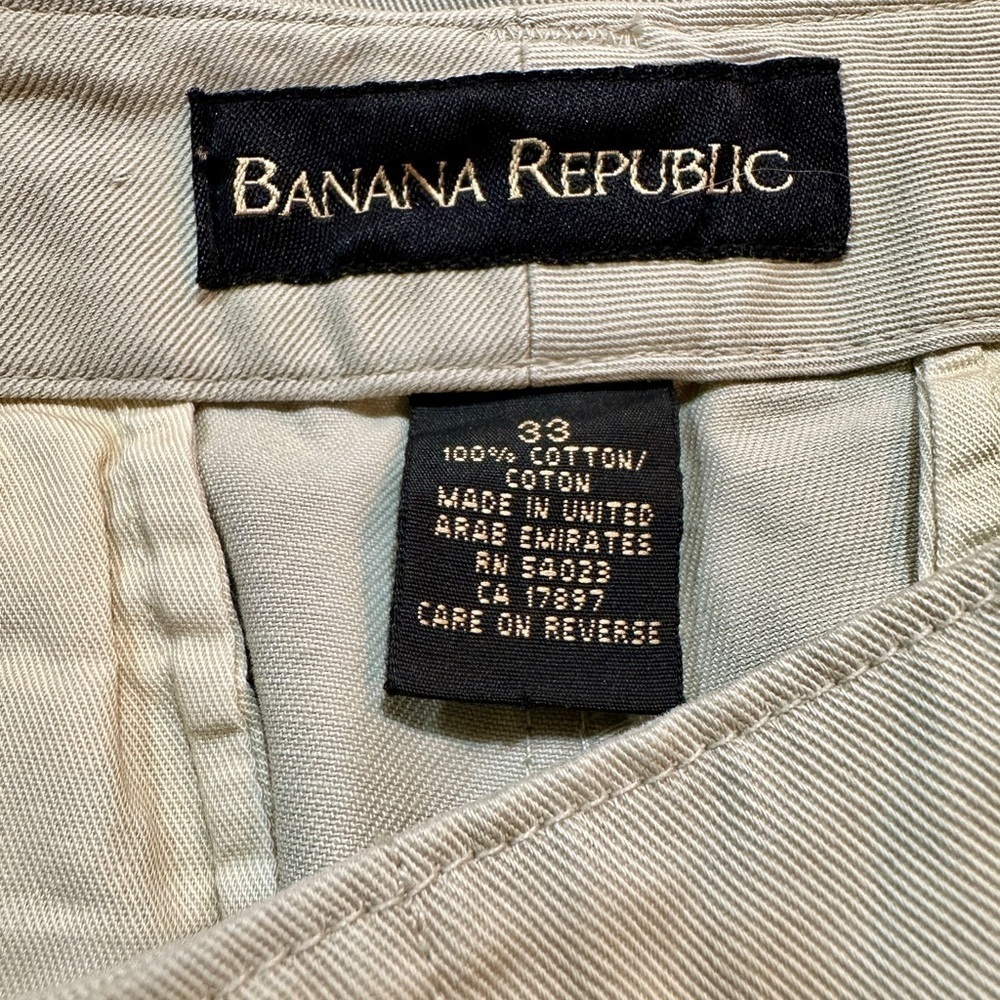 BANANA REPUBLIC, NWOT, MENS, KHAKI, CARGO SHORTS. LONG LENGTH. SIZE 33 - Picture 6 of 6